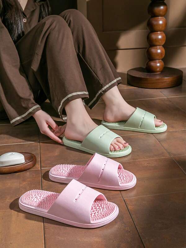 1 par de chinelos de massagem, adequados para uso ao ar livre, chinelos antiderrapantes para reflexologia dos pés e massagem doméstica