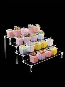 1 Peça Organizador de Maquiagem Acrílico, Expositor Transparente Multicamadas, Adequado para Perfume, Cuidados com a Pele, Banheiro, Quarto, Decoração Doméstica, Design Trapezoidal Resistente - Multicolorido - Visão 4