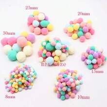 Bile pufoase moi pentru artizanat, 10-30 mm, pompoane multicolore, pompoane colorate pentru arte și meșteșuguri, pentru decorarea nunții, făcute manual, cusut, consumabile pentru artizanat, 20 g - Multicolor - Vizualizare 5