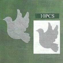 10pcs Mesh Window Repair Patch, Cat And Bird Design Window Screen Repair Patch, Anti-Mosquito Screen Repair Sticker - Black - View 9