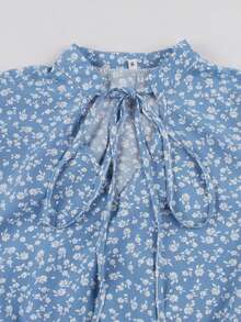 优雅宽松复古碎花休闲度假海滩派对飘逸连衣裙，春秋季 - 彩色 - 查看 3