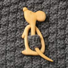 可爱 3D 木制动物毛衣工艺品胸针鼠鸟龙花动物胸针适用于披肩、毛衣、节日派对秋冬连衣裙配饰