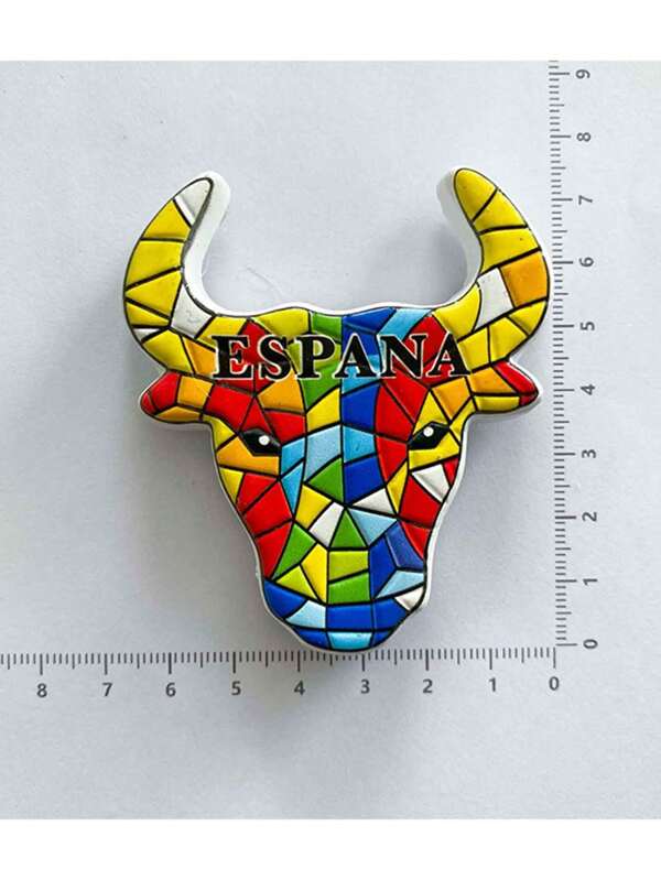 1 pieza Imán de nevera con pintura en mosaico, recuerdo de viaje a España, decoración del hogar y regalo