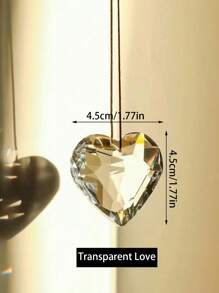 1 pieza de atrapanueves en forma de corazón con cristales, colgante de luz solar colorido, decoración para ventana de dormitorio, decoración de hogar arcoíris