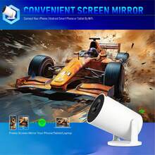 ZZPQVT Hy300pro 新款智能迷你投影仪，支持 1080P 便携式投影仪，带 2.4/5G WiFi 的智能投影仪，50 英寸-100 英寸屏幕，家庭视频投影仪，180° 翻转，更轻松的户外投影，兼容电视棒/Windows/Android/HD/USB