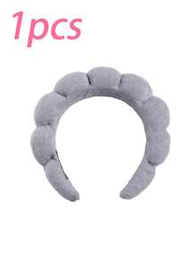 3pcs/Set Upgraded Thick Sponge Spa Headband And Wristband Set For Women, Suitable For Washing Face, Makeup, Skincare, SPA Use, Fluffy Sponge Headband And Wristband, Also Suitable As Birthday, Holiday, Date Gift For Family, Friends, Partners (3/2/1pc Available)
