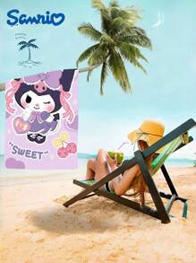 1 pièce Serviette de plage Kuromi, serviette de bain dessin animé violette, serviette de plage Sanrio mignonne, séchage rapide, 75x150cm, douce et confortable. Un indispensable pour les fêtes de plage, les piscines et les vacances à la plage. Convient pour le fitness, le yoga, la natation et les excursions à la plage. Un cadeau parfait pour les anniversaires, les amis, les cadeaux commémoratifs pour les femmes, la décoration, la décoration intérieure, les cadeaux de la Saint-Valentin, le mariage d'été, le retour à l'école, les fournitures scolaires, la décoration de la chambre