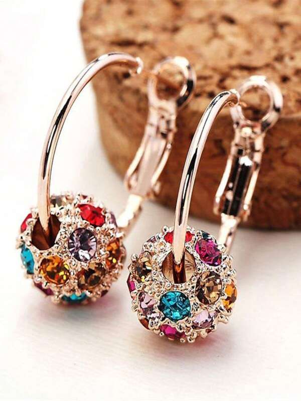 1 Pair Fashion Rhinestone Alloy Earrings Suitable For Women's Daily Wear