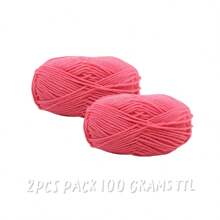 2Pcs 5-Ply Cotton Yarn Suitable For DIY Knitting Bags, Scarves, Hats, Sweaters, Home Textiles, Weight 100g