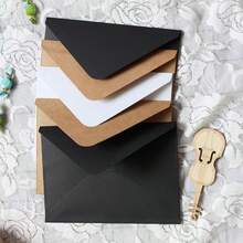 10-50pcs Classical White Black Kraft Blank Mini Paper Window Envelopes ,Small Card/Note Holders ,For Wedding Invitation ,Birthday Party Gifts And Christmas Celebration Back To School