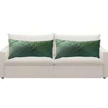 Kit 2 Large Draped Rectangular Baguette Cushions, Full 70cm X 30cm - Green - View 1