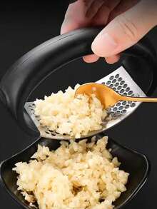 不锈钢压蒜器，手动压蒜器，多功能厨房工具，适用于切碎、压碎和研磨蒜瓣，蒜泥器，蒜蓉器 - 彩色 - 查看 10