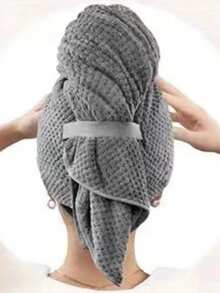 1pc Quick Drying Hair Towel Wrap Microfiber Hair Towel Wrap For Women - Fast Drying Turbans For Long, Thick, Curly Hair - Super Soft Hair Wrap Towels With Elastic Strap Large Microfiber Hair Towel Wrap For Women, Anti Frizz Hair Drying Towel With Elastic Strap, Fast Dry | Super Absorbent | Quick Dry Hair Turban For Wet, Curly, Long & Thick Hair Unfold To Make A Bath Towel Hair Bonnet Shower Towels For Beaty Salon, Hotel Sports,Home Essentials, Towel, Skin Care
