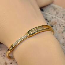 Pulseira feminina ajustável vazada com céu estrelado, 1 peça, uso casual diário