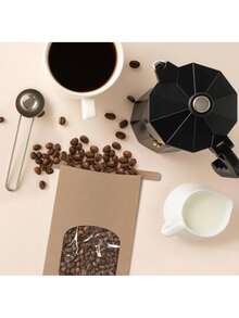 10/30/50 chiếc, Túi đựng bánh mì có cửa sổ màu nâu, túi khóa buộc bằng thiếc, túi giấy Kraft đựng bánh quy, cà phê, không có nhãn dán - Nhiều màu - Xem 5