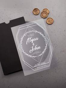 Invitación de boda de acrílico, invitaciones de fiesta, invitaciones personalizadas, invitación de acrílico, elegante invitación de boda de acrílico con RSVP, invitación de boda transparente - Multicolor - Ver 11