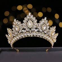 Corona de boda de cristal multicolor, tiara nupcial con brillos de lujo para mujeres, elegante corona de novia estilo europeo