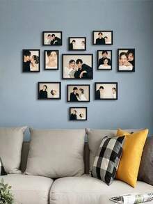 12pcs Photo Frame Wall Collage, Frameless Wall Hanging Photo Album For Living Room & Bedroom, Random Photo Paper Included