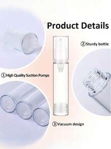 4-5pcs 10ml Airless Lotion Pump Bottles, Travel Size Cosmetic Containers For DIY Foundation, Cosmetics, Gel, Essence, Toner, Moisturizer, Refillable