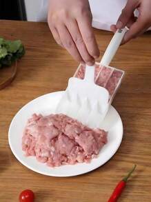 2 Pièces Formeur de boulettes de viande de cuisine, 4 boulettes de viande en 1 fois Outil de fabrication de boulettes de viande antiadhésif avec spatule de coupe, moule de fabrication de boulettes de viande créatif DIY pour sorbet, boules de riz, fabrication de boules de poisson