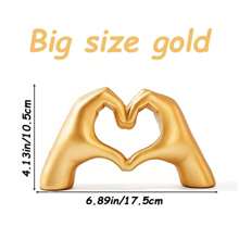 1pc Gesture Decoration, Heart Hand Statue Room Decoration, Love Finger Sculpture Wedding Decoration For Shelf Coffee Table Office Bedroom TV Cabinet Bookshelf Small Ornament Home Decoration