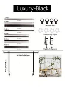 Ballonbogen Ständer, Tischstangenbasis mit Klemmen, verstellbarer Metallballonblumenbogenbasis, dekorierter Bogen für Party, Geburtstag, Hochzeit, Halloween, Weihnachten, Schwarz, verstellbarer Ballonbogen Ständer Set, neues wiederverwendbares Tischballonbogen Set mit Basis aus hochfester Glasfaserstrebe für DIY Party Hochzeit Geburtstag