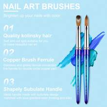 Pensulă de unghii Kolinsky 100% pentru manichiură, pensulă de gel pentru arta unghiilor, pensulă de pulbere lichidă acrilică, pensulă de sculptură cu gel, pensulă de desen, stilou