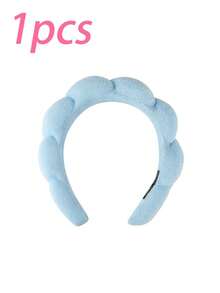 3pcs/Set Upgraded Thick Sponge Spa Headband And Wristband Set For Women, Suitable For Washing Face, Makeup, Skincare, SPA Use, Fluffy Sponge Headband And Wristband, Also Suitable As Birthday, Holiday, Date Gift For Family, Friends, Partners (3/2/1pc Available)