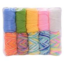 10-Pack Acrylic Yarn Set - 100% Premium Acrylic Fiber, Multicolor Assorted Bulk Bundle For Knitting, Crochet & Crafts, 10g Each - Multicolor - View 3