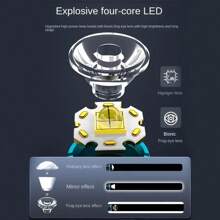 Mini Lanterna Brilhante com 3 lâmpadas LED de alta luminosidade, recarregável via USB, design com clipe, leve e portátil, adequada para uso doméstico, caminhadas noturnas, camping ao ar livre, acessórios de camping