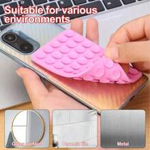 4/2/1 Pcs Silicone Suction Cup Square Phone Case Back Stand With 40pcs Double-Sided Suction Cups, Silicone Hands-Free Phone Holder For Selfie And Video Shooting (3 Colors)