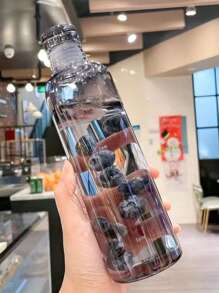 1pc Simple Design Scaled Water Cup, Plastic Bottle, Portable, Heat-Resistant, Shockproof, Sports Water Bottle