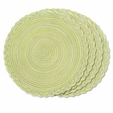 2pcs/4pcs/6pcs 15 Inch Round Woven Braided Placemat, Washable Anti-Slip Heat Insulation Tableware Mats, Suitable For Home Dining Table Decor, Holiday/Party - Multicolor - View 22