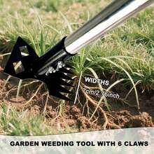 Weeding Puller Weeding Remover Tool With Long Handle, 148cm Detachable Handle, 2 In 1 Manual Weeding Rake And Garden Tool - 黑色 - 查看 2