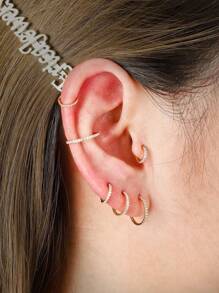 4 peças/1 peça de piercing de nariz redondo de titânio G23 de baixa sensibilidade incrustado com zircônia 5A brincos femininos dourados 16G piercing de septo nasal joia de perfuração adequada para rodas de orelha, lóbulos de orelha, rodas de orelha anteriores, cóclea, barcos de orelha