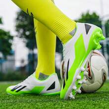 1 Pair High-Performance Soccer/Football Cleats, Low-Top, Flexible, Soft-Ground, Professional Grip, Outdoor Training Shoes For Adults, Students, Youth, Breathable, Lace-Up, Anti-Slip, Lightweight Design - White - View 4