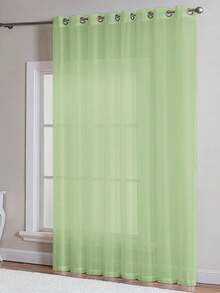 1 件多功能白色薄纱窗帘，轻盈，质地细腻，透气，半透明，风格清新，适用于阳台和卧室 - 綠色 - 查看 1