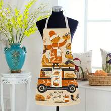 1pc Nail - Art & Heart - Felt Fashion Apron 3D Pattern Linen Apron For Home Cooking, Kitchen Wear, And Cooking Enthusiasts