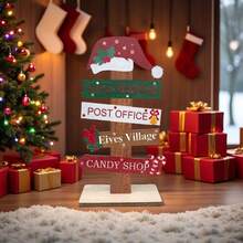 2025 Christmas Wooden Ornament Decor Items Home Decor Christmas Decorations Room Decor - Multicolor - View 6