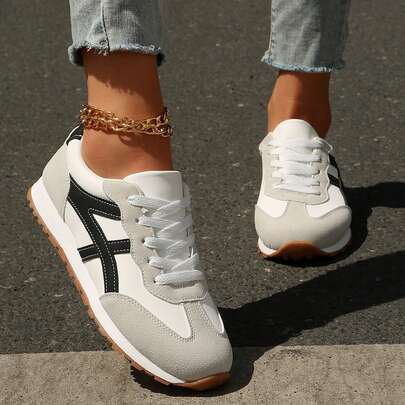 Sneakers For Women Fun Patchwork Soft Sole Sports Shoes Errand Ready