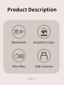 Teclado inalámbrico ergonómico Mofii Bluetooth de 84 teclas con teclas redondas retro, diseño de oso adorable, compatible con Windows/Android/iOS - Degradado de negro a rosa - degradado negro y rosa - Ver 3