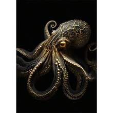 1 件动物黑金鹰狮帆布画金属海报墙艺术北欧鹿虎狼天鹅美学画客厅装饰可选框架