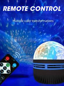 Lámpara proyector LED con efecto de ondas de agua, control remoto RGB, alimentado por USB, proyección de estrellas galaxia para dormitorio, sala de estar, cine en casa, camping, decoración de bodas, fiestas festivas, el mejor regalo para amigos