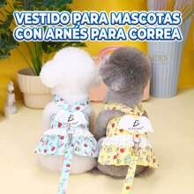 Traje con arnés para perros pequeños - Talla pequeña - Blanco - Ver 6