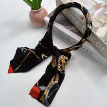 1pc/3pcs Satin Print Chain Ribbon Braided Headbands Hair Accessories For Women Hairband Hair Hoop