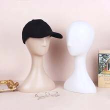 Pro Female Plastic Abstract Mannequin Manikin Head Model Wig Hat Hair Display Stand Holder - Black - View 4
