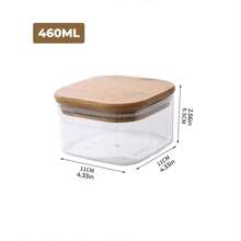 1 pieza Tarro de almacenamiento de alimentos hermético cuadrado - Disponible en 460ml, 1100ml, 2400ml - Recipiente resistente y a prueba de fugas para café, té, pasta, harina, azúcar, frutos secos - Perfecto para la organización de la cocina y útiles escolares