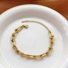 Titanium Steel Necklace, Fashionable And Versatile, Hiphop Inspired U-Shaped Design, Durable Color-Fast, Couples Bracelet
