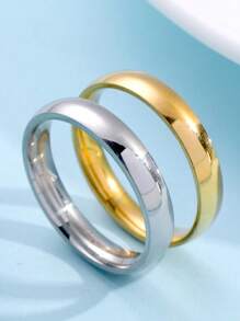 1 Piece Simple Men's Stainless Steel Plain Ring Couple Ring 4MM Wide - Suitable For Daily Wear Stainless Steel Accessories