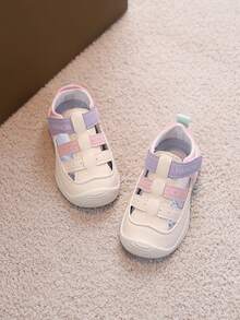 1 双女童软底舒适夏季户外幼儿步行鞋，时尚可爱百搭休闲凉鞋 - 粉色 - 查看 4